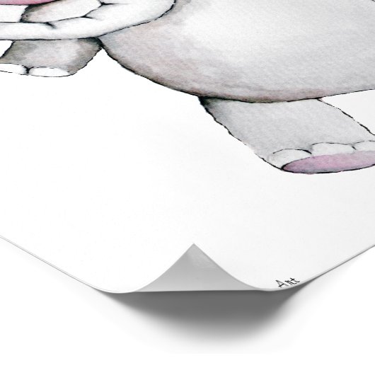 Baby olifant met Poster op ballon (Hoek)