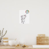 Baby olifant met Poster op ballon (Keuken)