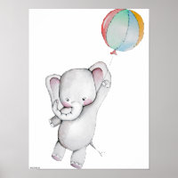 Baby olifant met Poster op ballon