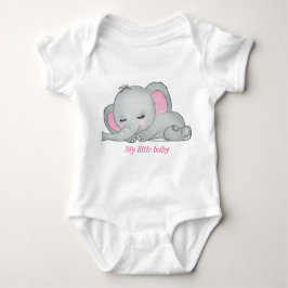 Baby olifant met roze oren baby bodysuit