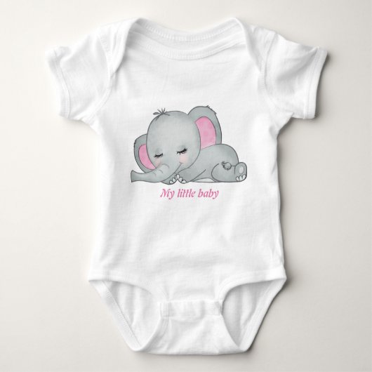 Baby olifant met roze oren baby bodysuit (Voorkant)