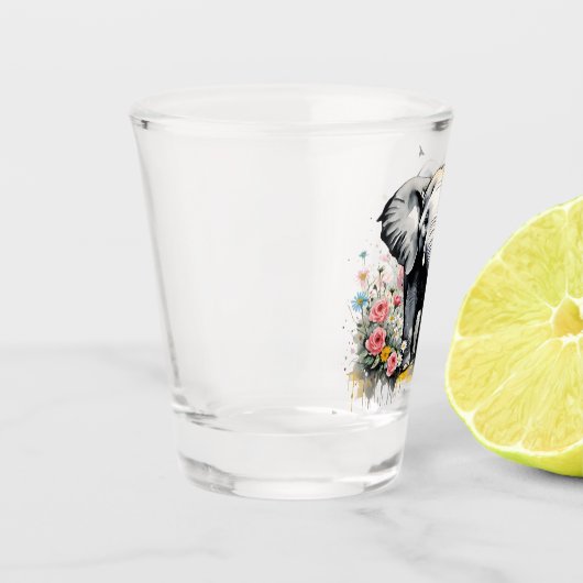 Baby olifant met Rozen Shot Glas (Links)