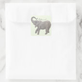 Baby olifant met tekst vierkante sticker (Tas)