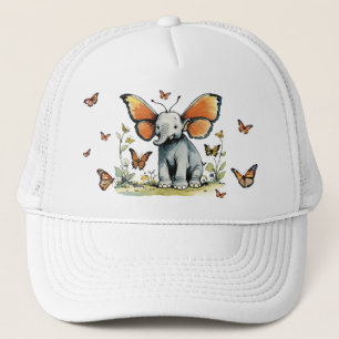 Baby Olifant met Vlinder Vleugel Ooren Trucker Pet