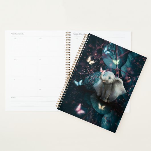 Baby olifant met vlinders ontwerper. planner (Display)