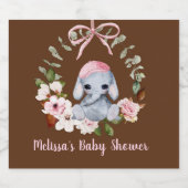 Baby Olifant Mousserende Wijn Label Sparkling Wijnetiket (Enkel label)