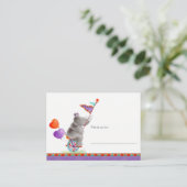 Baby olifant neushoorn grijs display douchekaarten informatiekaartje (Staand voorkant)