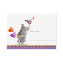 Baby olifant neushoorn grijs display douchekaarten