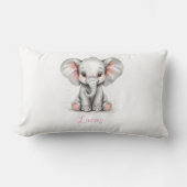Baby Olifant Nursery Lendekussen met Aangepaste Nm Kussen (Voorkant)