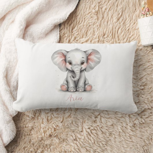 Baby Olifant Nursery Lendekussen met Aangepaste Nm Kussen (Deken)