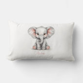 Baby Olifant Nursery Lendekussen met Aangepaste Nm Kussen (Voorkant)
