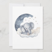 Baby Olifant op een Cloud Baby shower Uitnodiging (Achterkant)