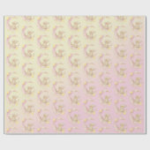 Baby olifant op halve maan cadeaupapier (Vlak)