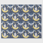 Baby Olifant op Maan Cadeaupapier (Vlak)