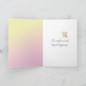 Baby olifant op roze maan kaart (Binnen)