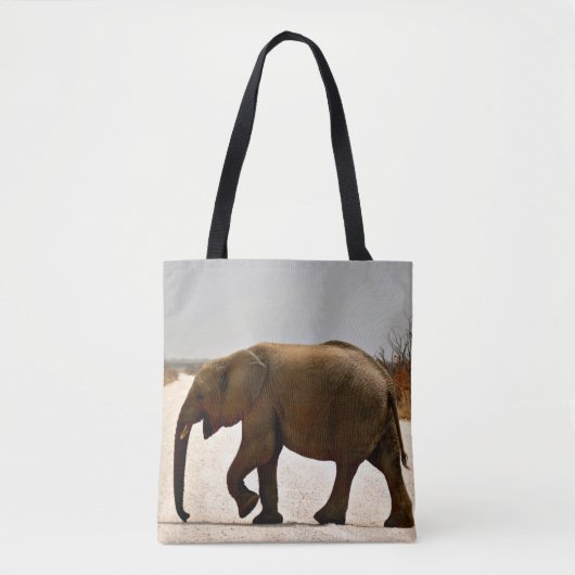 Baby Olifant op Stofpad Tote Bag (Voorkant)