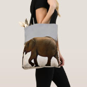 Baby Olifant op Stofpad Tote Bag (Dichtbij)