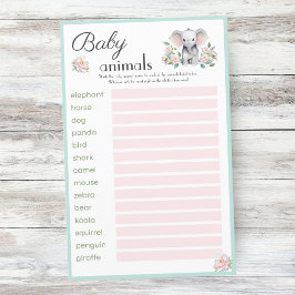 Baby Olifant Pioenen & Ballonnen Baby Dier