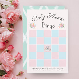 Baby Olifant Pioenen & Ballonnen Baby shower Bingo