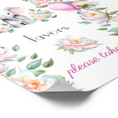 Baby Olifant Pioenrozen, ballonnen gunsten Poster (Hoek)