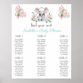 Baby Olifant Pioenrozen, Eucalyptus Zittafels Poster (Voorkant)