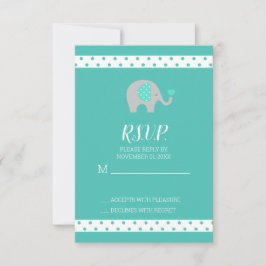Baby Olifant Polka Dots Baby shower RSVP-kaart RSVP Kaartje