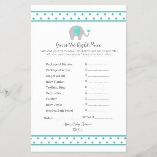 Baby olifant Polka Dots on White raadt de prijs Flyer (Voorkant)