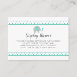 Baby Olifant Polka stippen op witte display douche Informatiekaartje