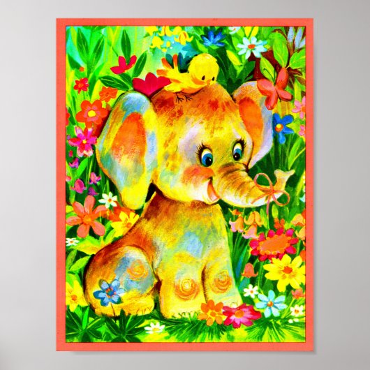 baby olifant poster (Voorkant)