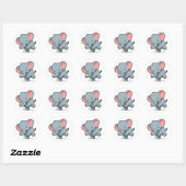 Baby Olifant Ronde Sticker (Vel)