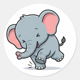 Baby Olifant Ronde Sticker