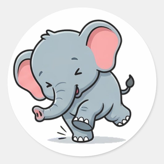 Baby Olifant Ronde Sticker (Voorkant)