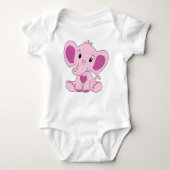 Baby, Olifant, Roze, Baby Bodysuit, DAM Creatief, Romper (Voorkant)