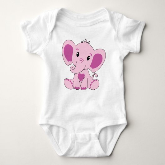 Baby, Olifant, Roze, Baby Bodysuit, DAM Creatief, Romper (Voorkant)