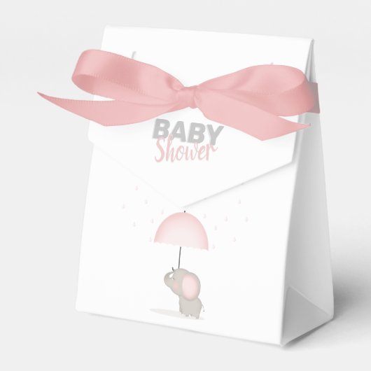 Baby Olifant Roze Baby shower Bedankdoosjes (Voorkant Zijde)