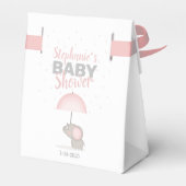 Baby Olifant Roze Baby shower Bedankdoosjes (Achterkant)