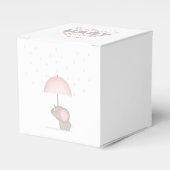 Baby Olifant Roze Baby shower Bedankdoosjes (Voorkant Zijde)
