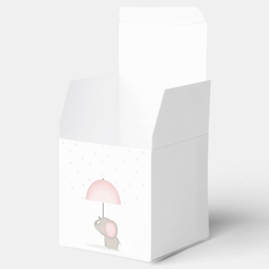 Baby Olifant Roze Baby shower Bedankdoosjes (Geopend)