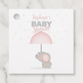 Baby Olifant Roze Baby shower Bedankjes Labels (Voorkant)