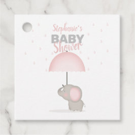 Baby Olifant Roze Baby shower Bedankjes Labels