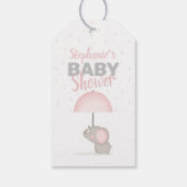 Baby Olifant Roze Baby shower Cadeaulabel (Achterkant)
