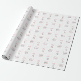 Baby Olifant Roze Baby shower Cadeaupapier