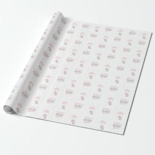 Baby Olifant Roze Baby shower Cadeaupapier