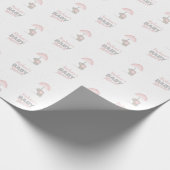 Baby Olifant Roze Baby shower Cadeaupapier (Hoek)