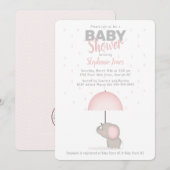 Baby Olifant Roze Baby shower Kaart (Voorkant / Achterkant)