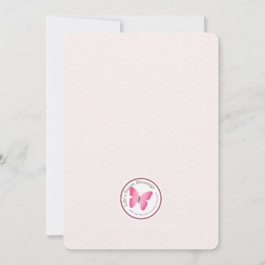 Baby Olifant Roze Baby shower Kaart (Achterkant)