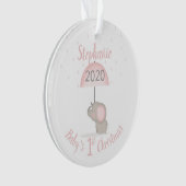 Baby Olifant Roze Baby shower Ornament (voorkant)