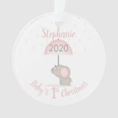 Baby Olifant Roze Baby shower Ornament (voorkant)