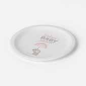 Baby Olifant Roze Baby shower Papieren Bordje (Gekanteld)