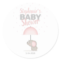 Baby Olifant Roze Baby shower